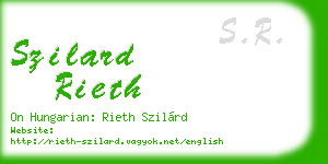 szilard rieth business card