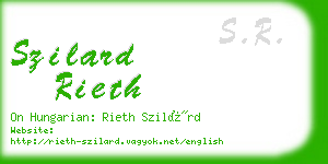 szilard rieth business card